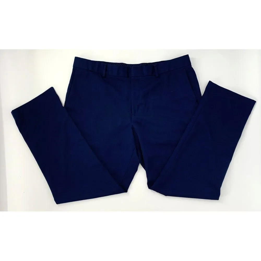 Perry Ellis Blue Slim Fit Flat Front Straight Leg Men's Pants‎ Size W36 L30